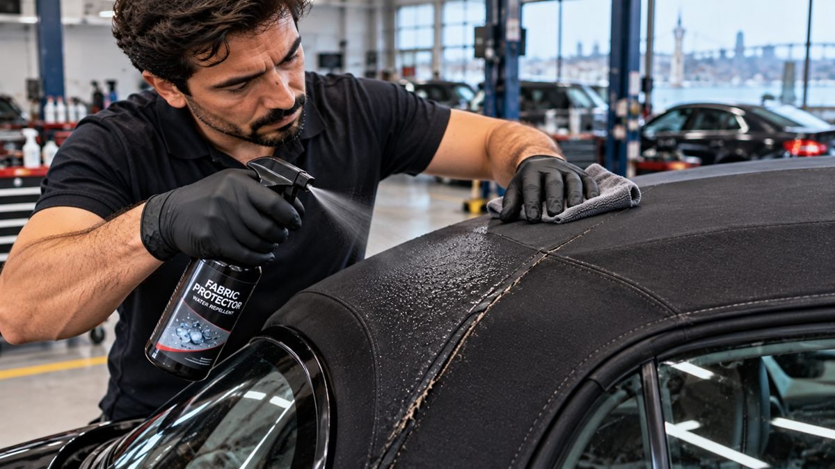 Cabrio Tente Kumaşı Dikiş Atması, Su Sızdırması ve Nano Su İtici Yalıtım Uygulaması