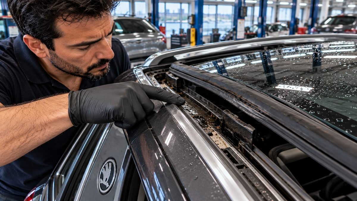 Skoda Superb ve Kodiaq Panoramik Tavan Fitili Ezilmesi ve Su Kanalı Taşması